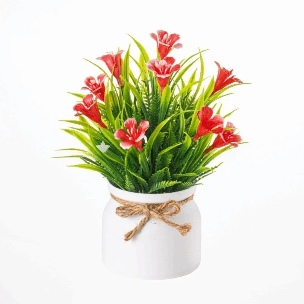 Mini Artificial Potted Flower Bonsai | Fake Plant Table Decor Artificial Potted Plant Axl H
