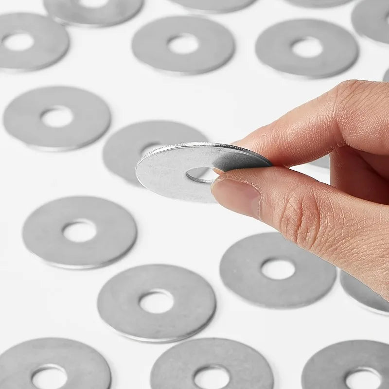 50 Pcs M6 Flat Washers – Galvanized Steel Spacers 6x20x1.5mm Flat Washers Axl