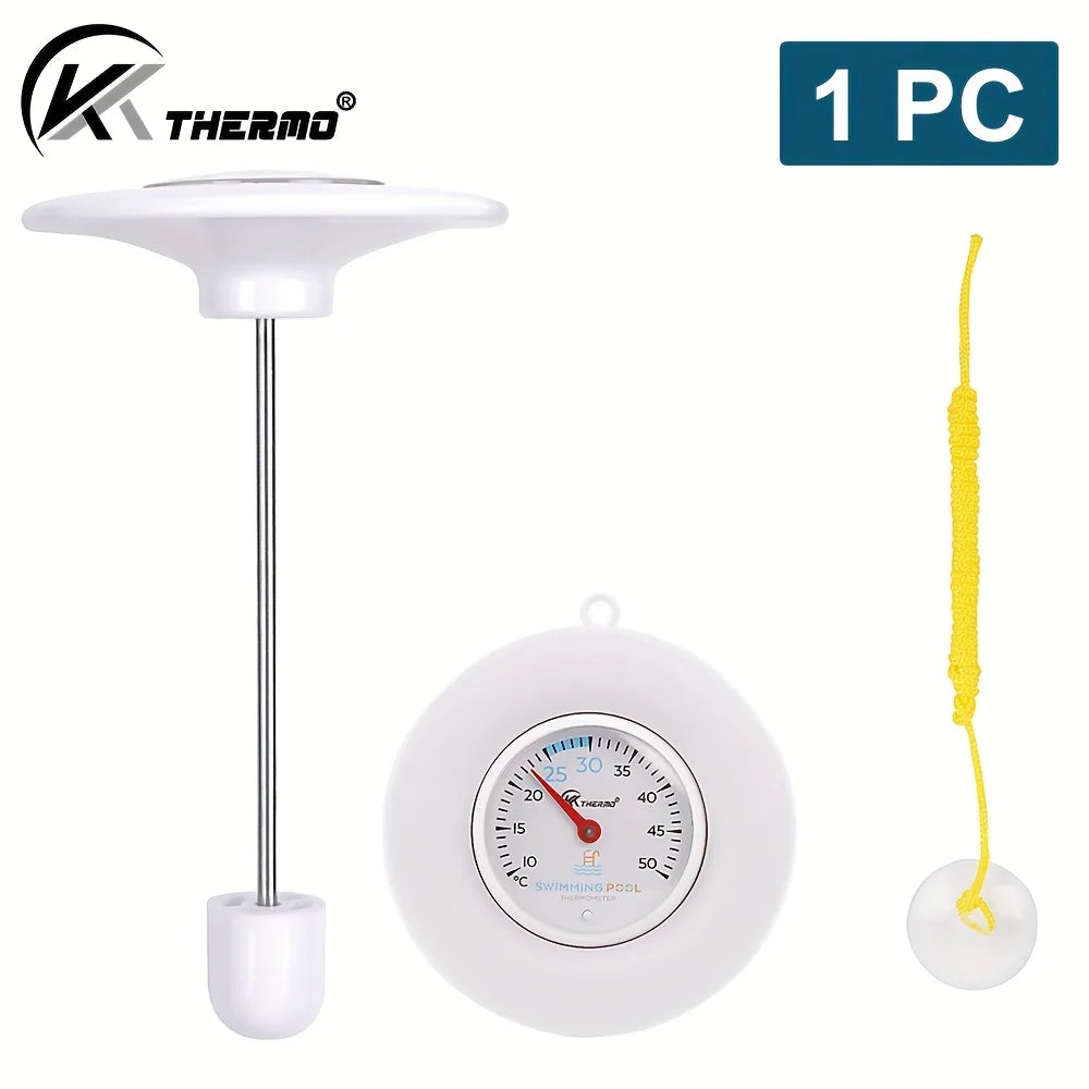 Floating Pool Thermometer – Battery-Free Dial, 10–50°C Pool Thermometer Axl White
