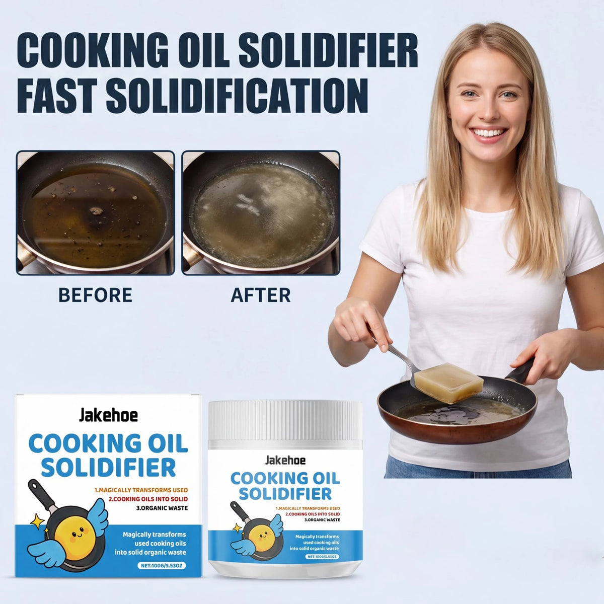 Cooking Oil Solidifier – Eco-Friendly Waste Oil Hardener 100g Oil Solidifier Powder Axl