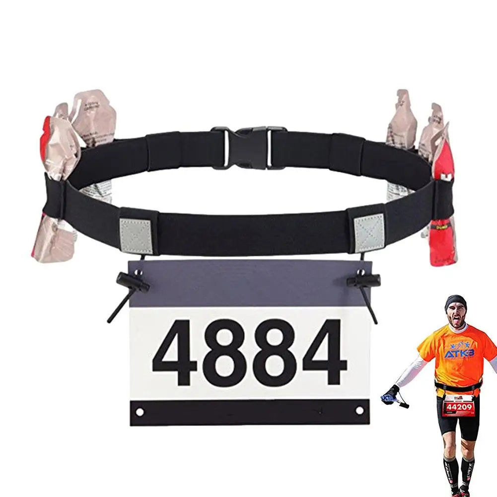 Race Number Belt – Adjustable Running Bib Holder for Triathlon Race Number Belt Axl