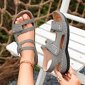 HAJINK Women's Open Toe Flat Sandals – Plus Size 34–48 Women's Flat Sandals Axl Grey 40 China Mainland