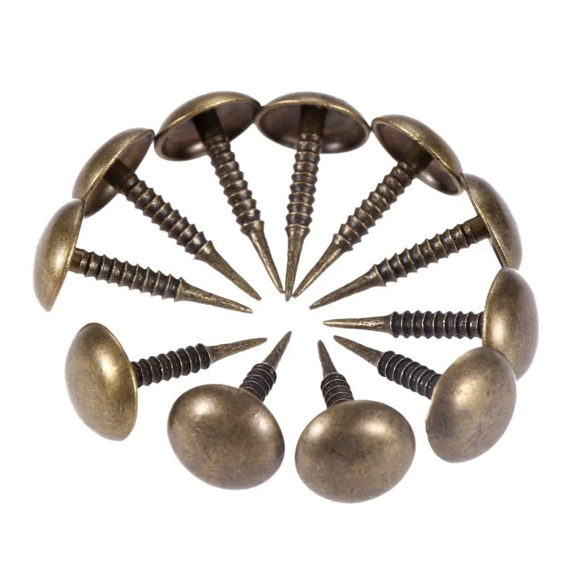 100Pcs Antique Bronze Upholstery Nails Tack Studs 8x15mm – Furniture Upholstery Tack Nails Axl
