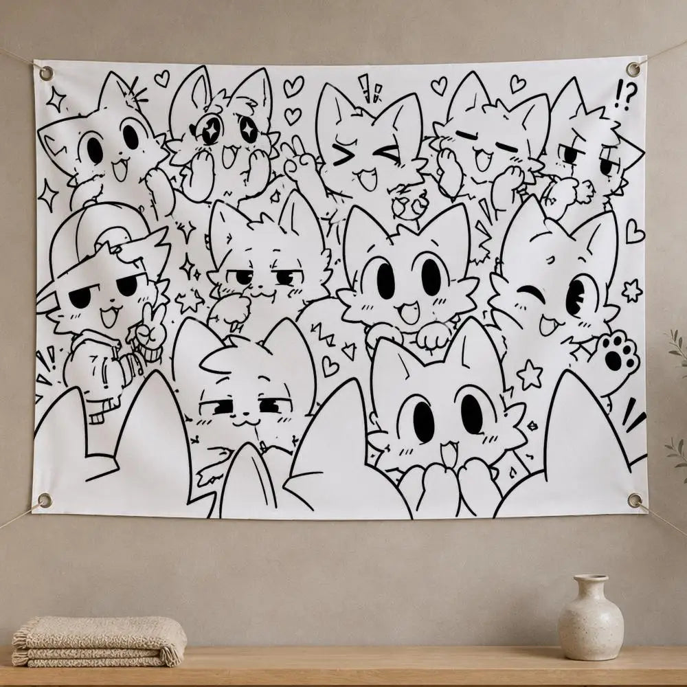 B-Boykisser Character Flag Banner – Wall Decor for Room & Party Wall Hanging Flag Axl White09 150x230cm