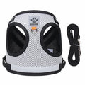 Vest Style Pet Harness & Leash Set – Reflective Mesh, Escape-Proof Pet Harness Set Axl Gray L