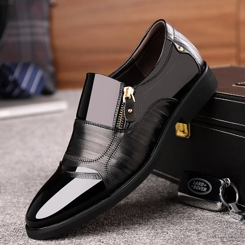 YBQJOO Men's Pointed Toe Zipper Loafers | Business Casual Shoes Men's Loafers Axl