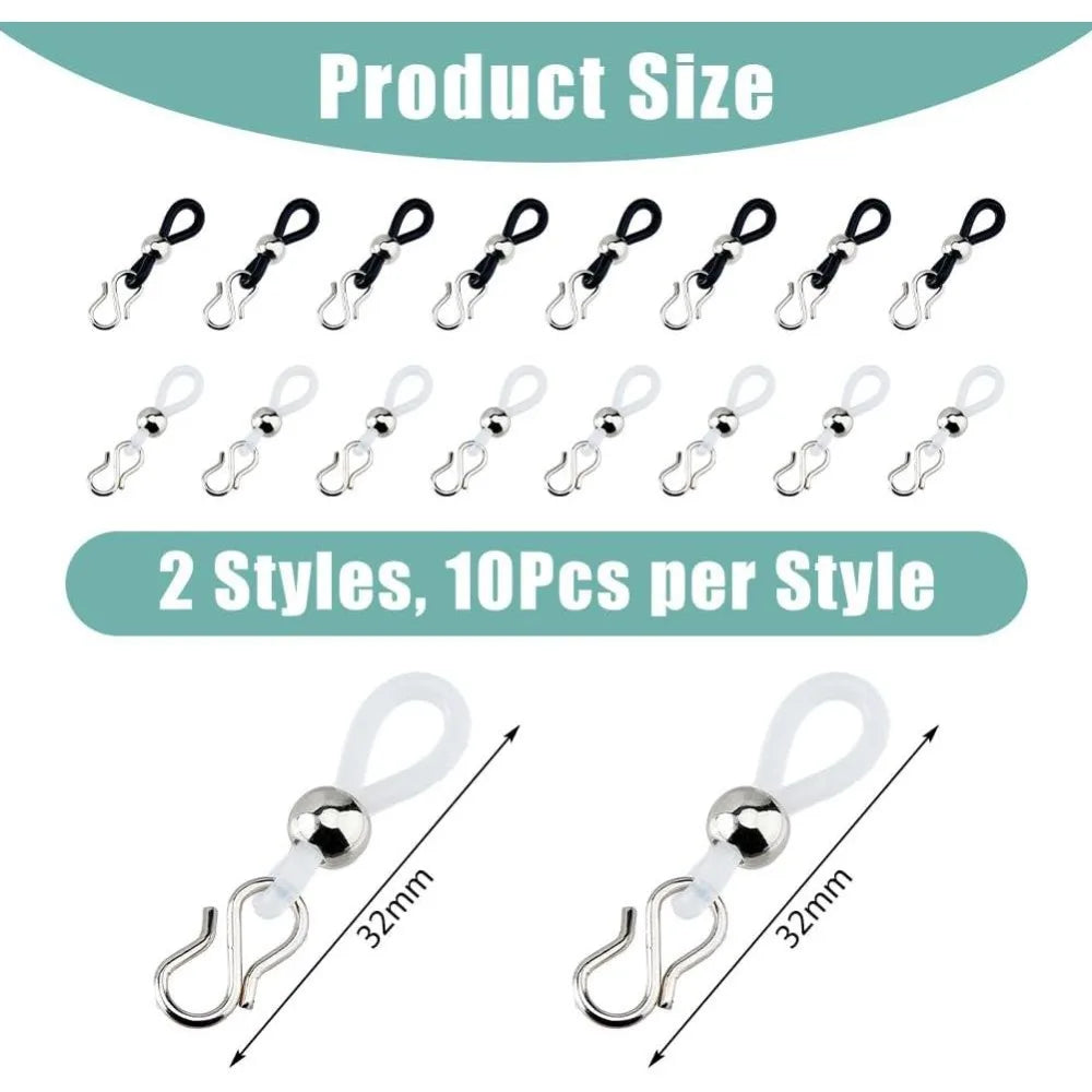 20-Piece Jeans Zipper Holder Set – S-Hook Clasp for Pants Zipper Holder Clips Axl