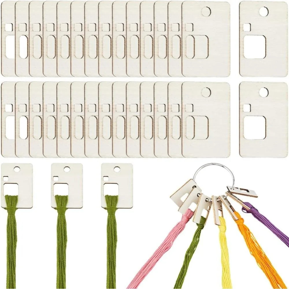 100 Wood Embroidery Floss Bobbins – Thread Winding Cards Embroidery Floss Bobbins Axl AECH04-19295
