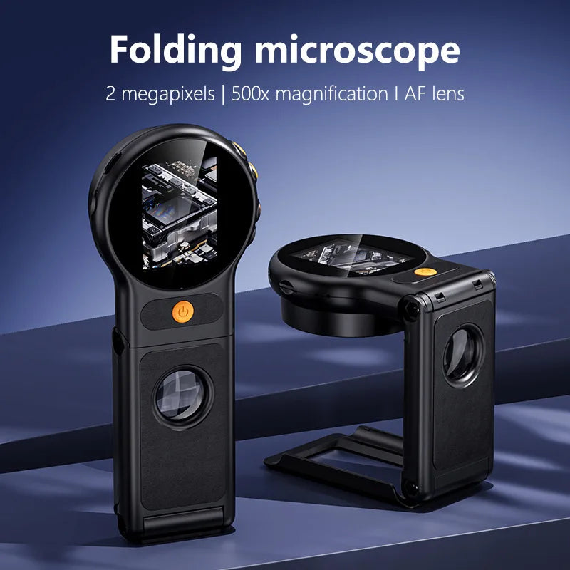 Handheld Digital Microscope 500x HD for Kids Science Digital Microscope Axl black
