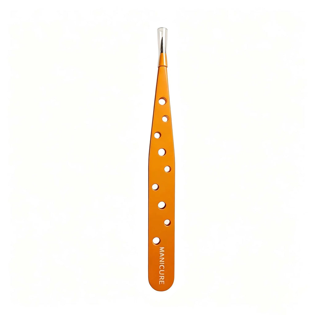Stainless Steel Slant Tip Eyebrow Tweezers | Makeup Tool Eyebrow Tweezers Axl Orange round-hole ey