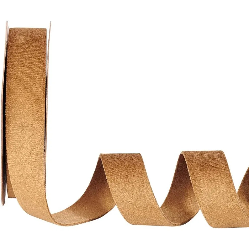 Double-Sided Velvet Ribbon Camel 1 Inch 10 Yards | Craft Ribbon Velvet Craft Ribbon Axl AECH04-18350