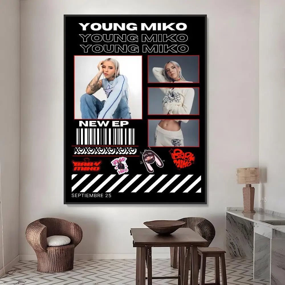 Young Miko HD Waterproof Poster Stickers | Wall Décor & Gift Poster Stickers Axl White06 15X20cmNoframe
