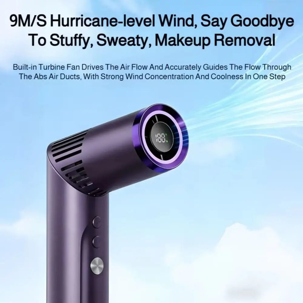 Portable Mini Folding Fan – USB Rechargeable, LED Display Handheld Folding Fan Axl