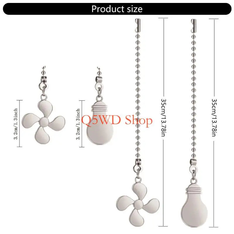 Steel Ceiling Fan Pull Chain Extender – 35cm Easy Install Fan Chain Extender Axl