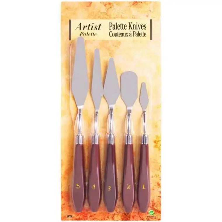 5-Piece Palette Knife Set – Acrylic, Oil & Gouache Paint Spatulas Palette Knife Set Axl