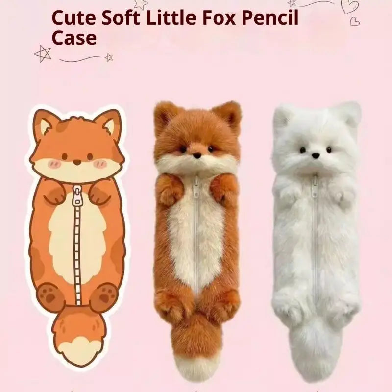 Cartoon Plush Pencil Case – Cute Animal Stationery Pouch Plush Pencil Case Axl
