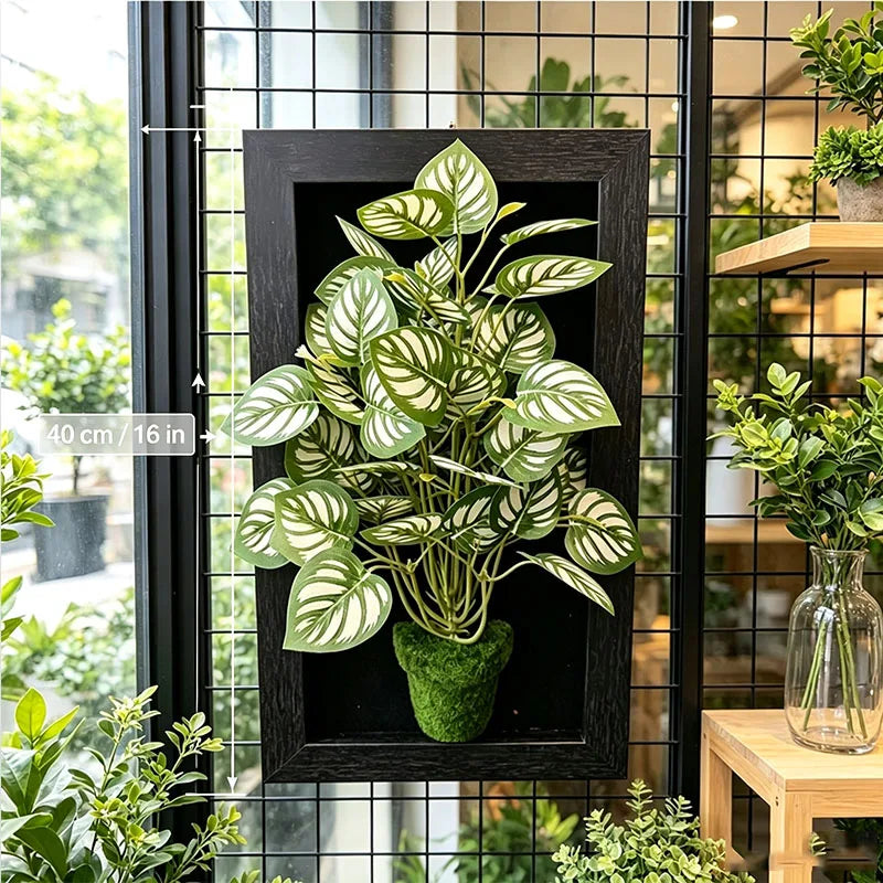 3D Shadow Box Preserved Zebra Leaves Dried Flower Decor Gift Floral Shadow Box Axl
