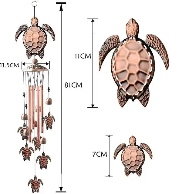 Metal Wind Chimes – Turtle, Butterfly & Dragonfly Garden Decor Garden Wind Chimes Axl