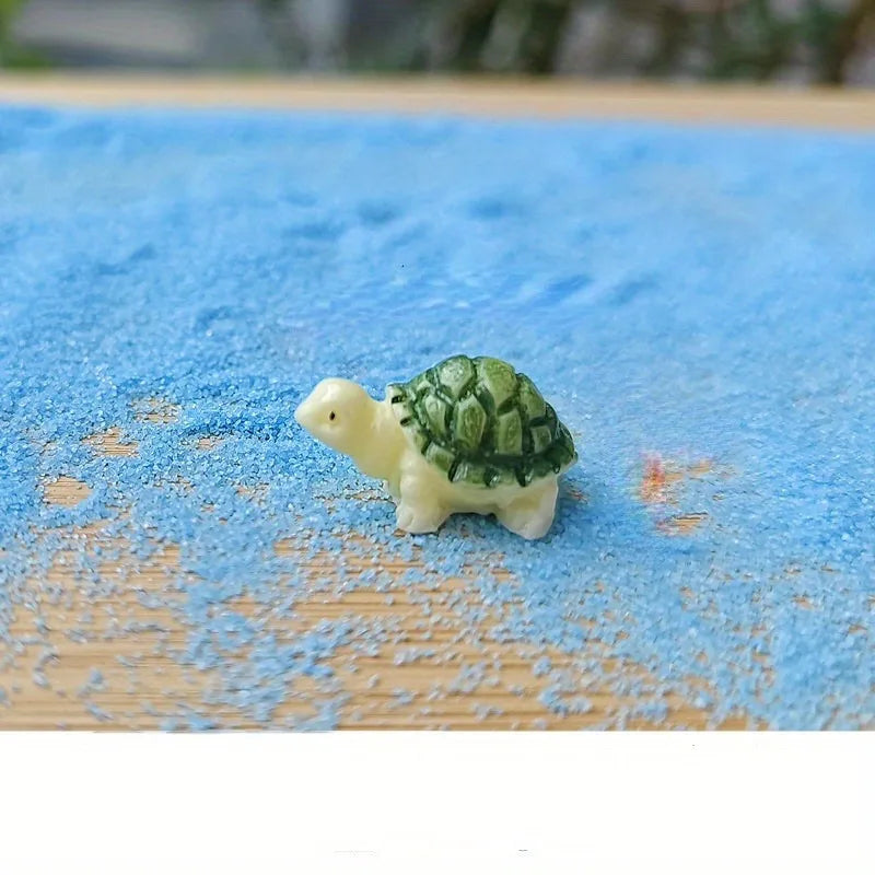 10 PCS Mini Resin Turtle Figurines – Micro Landscape Garden Decor Garden Figurines Axl green 10pcs