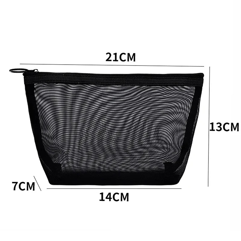 Mesh Clear Cosmetic Bag – Travel Makeup & Toiletry Organizer Cosmetic Organizer Bag Axl L