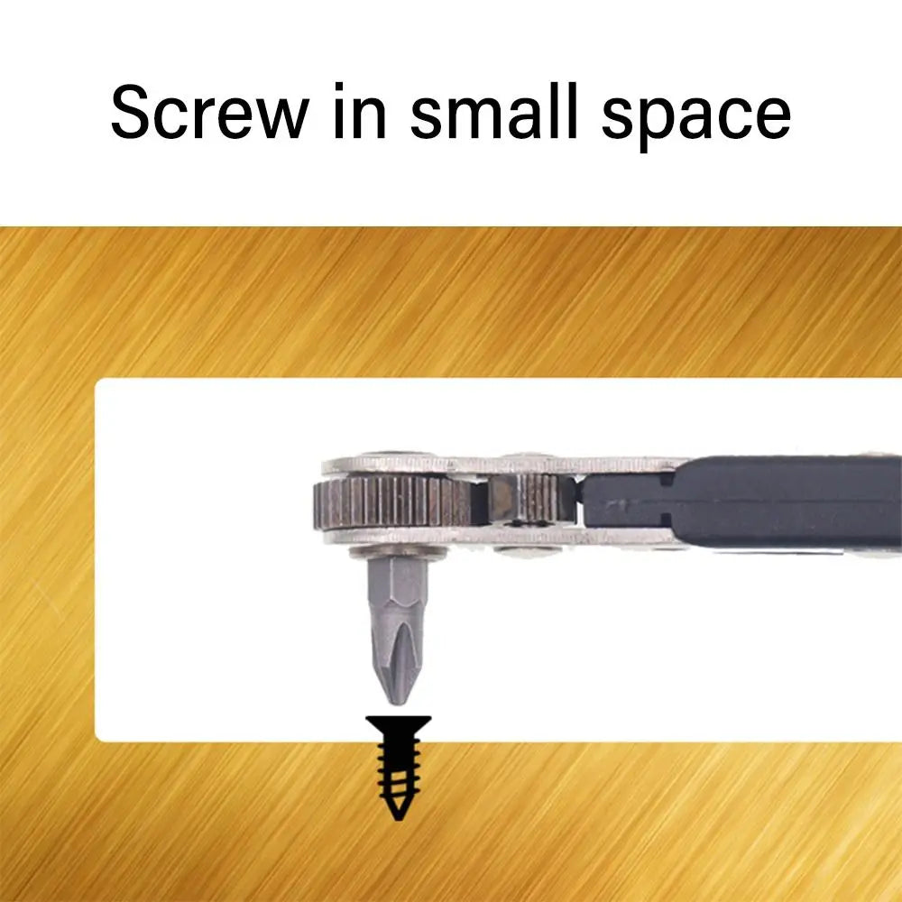 Mini 36-Tooth Ratchet Right Angle Screwdriver for Tight Spaces Ratchet Screwdriver Axl