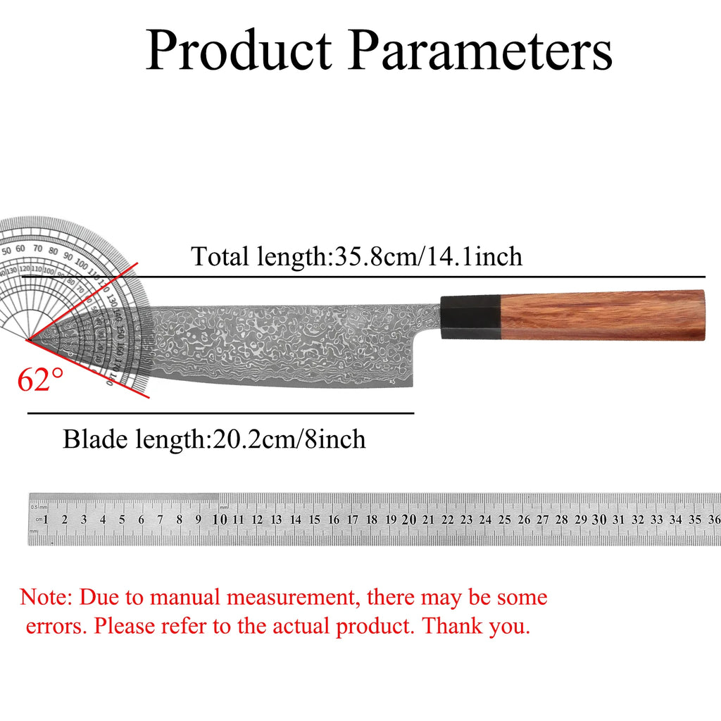 67-Layer Damascus Steel Chef Knife Set – 1/2/3 Piece Damascus Chef Knife Axl