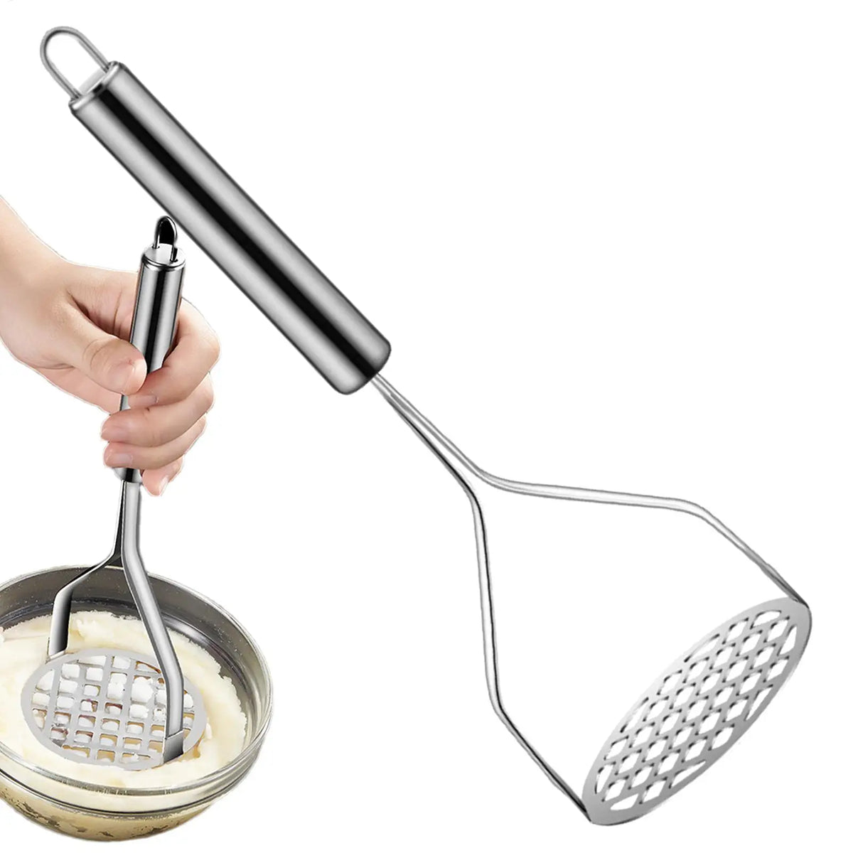 Stainless Steel Potato Masher – Manual Fruit & Veggie Crusher Potato Masher Axl