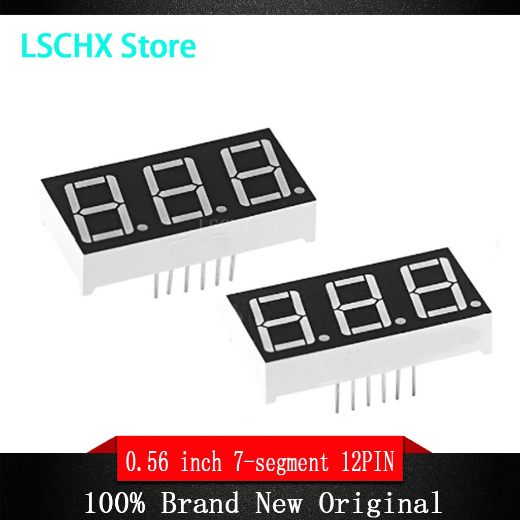 500pcs 0.56" 7-Segment 12-Pin LED Display Common Anode 4 Colors LED Display Module Axl White