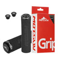 MTB Bike Handlebar Grips – Aluminum Lock-On Ergonomic Foam Bike Handlebar Grips Axl Black Black ring