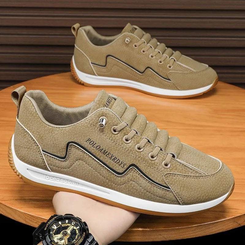 Men's Leather Athletic Sneakers – Lightweight Breathable Running Shoes Men's Athletic Sneakers Axl