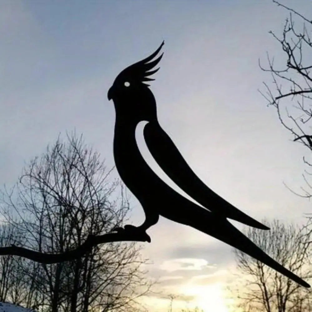 Metal Bird Silhouette Garden Ornament – Tree & Yard Decor Garden Metal Ornament Axl