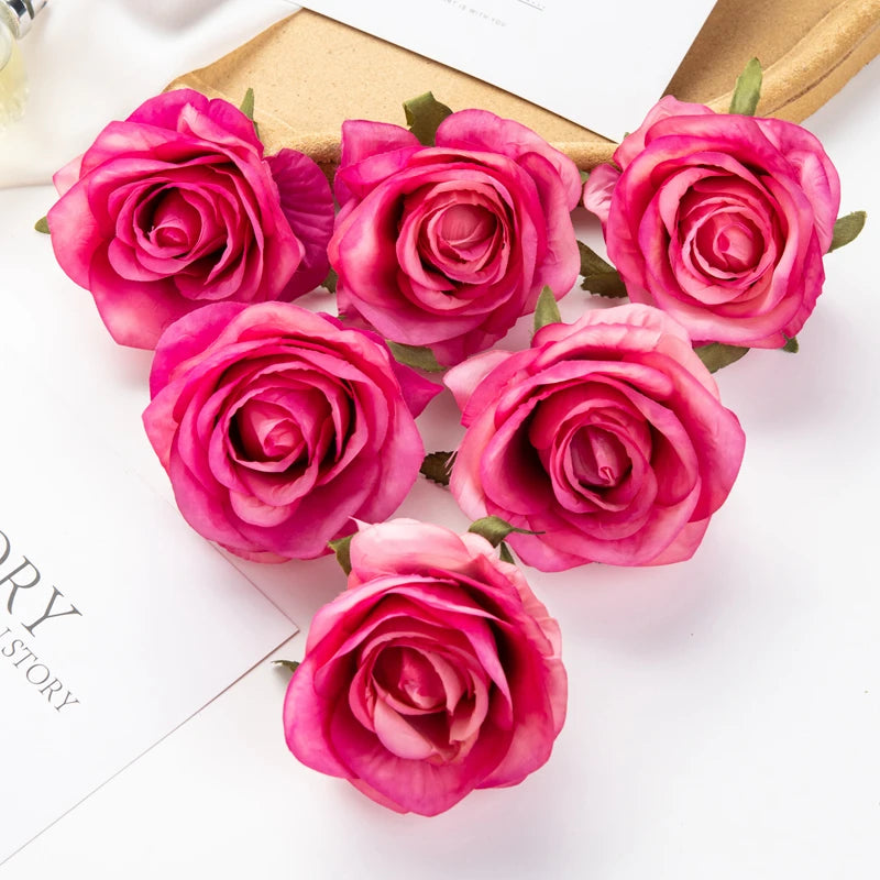 Artificial Silk Roses 10 Pcs – Wedding Bouquet & Home Décor Artificial Silk Flowers Axl Rose Red