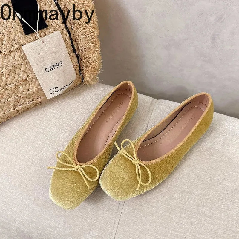 Women's Butterfly-Knot Ballet Flats – Soft Sole Slip-On Dress Shoes Women's Ballet Flats Axl