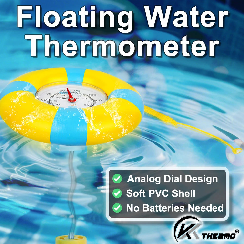 Floating Pool Thermometer – Analog Celsius Dial, No Batteries Pool Thermometer Axl