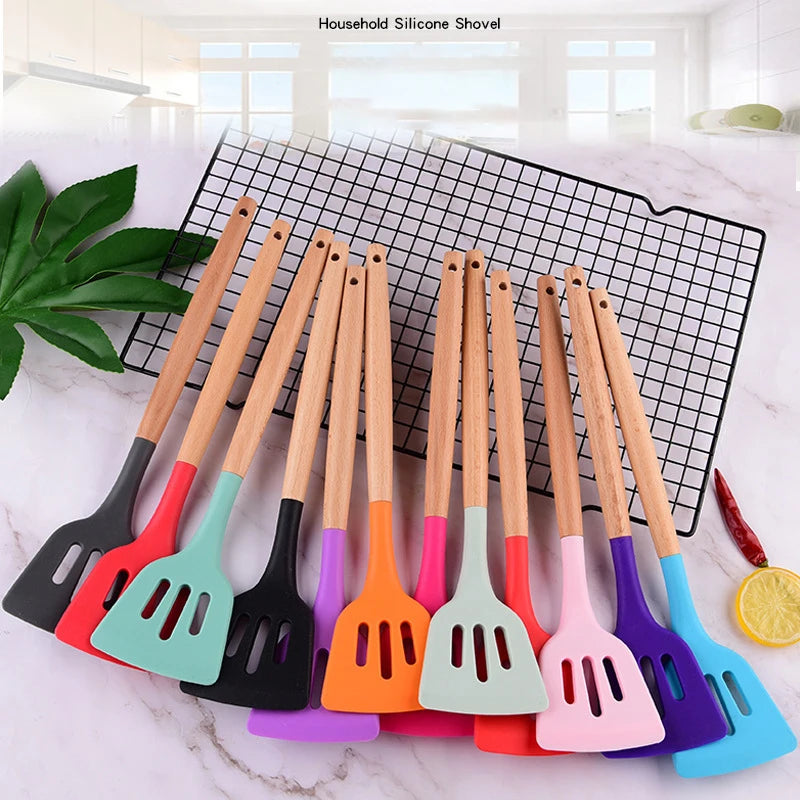 SHIBO Silicone Spatula Turner Set – Egg, Fish & Slotted Shovel Silicone Spatula Set Axl