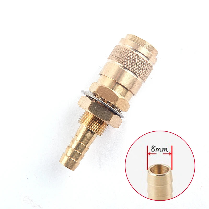 Water Cooled Gas Adapter Quick Connector TIG/MIG Torch M6/M8 Welding Torch Adapter Axl 8mm Female Gold