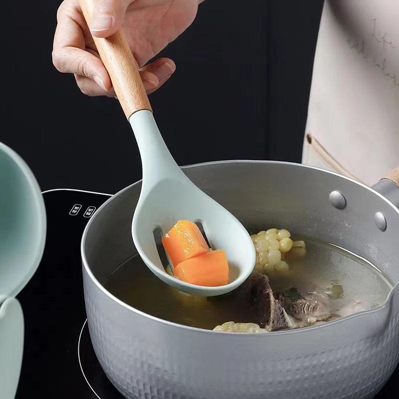 Silicone Skimmer Slotted Serving Spoon – Eco-Friendly Kitchen Tool Silicone Kitchen Utensil Axl