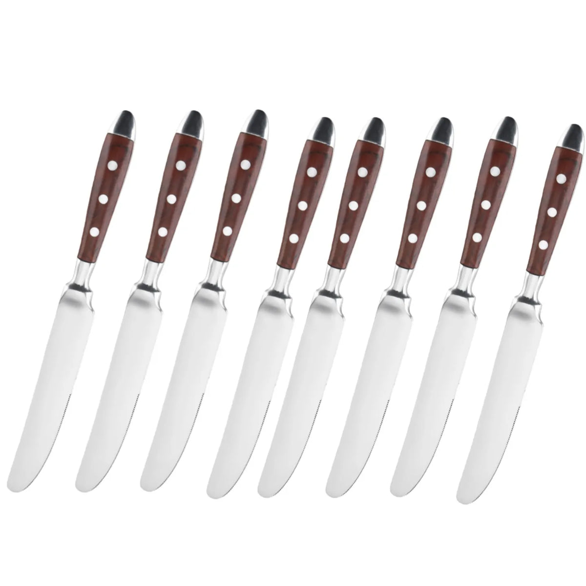 6-Piece Wood-Grain Stainless Steel Cutlery Set | Dinner Flatware Flatware Cutlery Set Axl 8 Pc Table knife