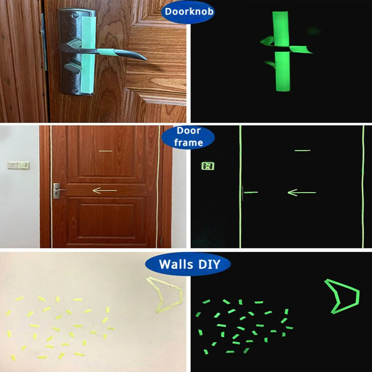 Glow in the Dark Safety Tape – Green Fluorescent Egress Marker Safety Glow Tape Axl