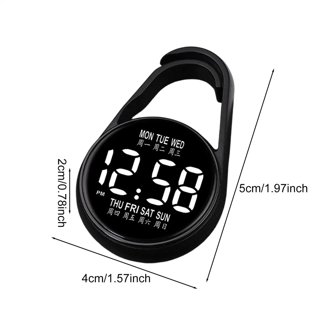 LED Digital Pocket Watch Keyring – Night Glow & Waterproof Digital Pocket Watch Axl