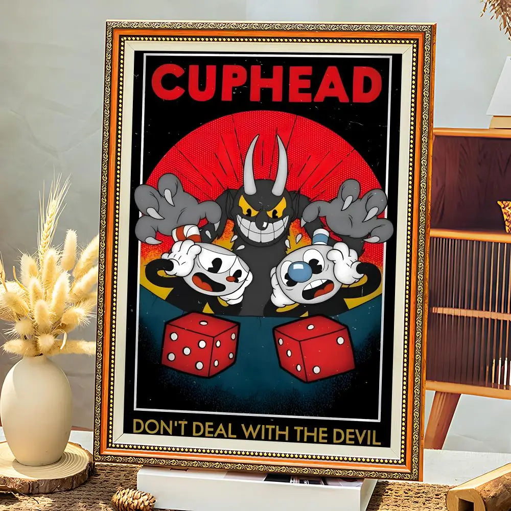 Cuphead Game Poster – HD Self-Adhesive Waterproof Wall Art Wall Art Poster Axl White2 50X70cmNoframe