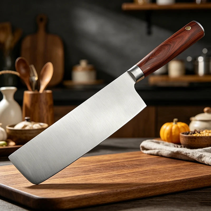 Nakiri Chef Knife – Carbon Steel Blade & Wood Handle Chef Kitchen Knife Axl