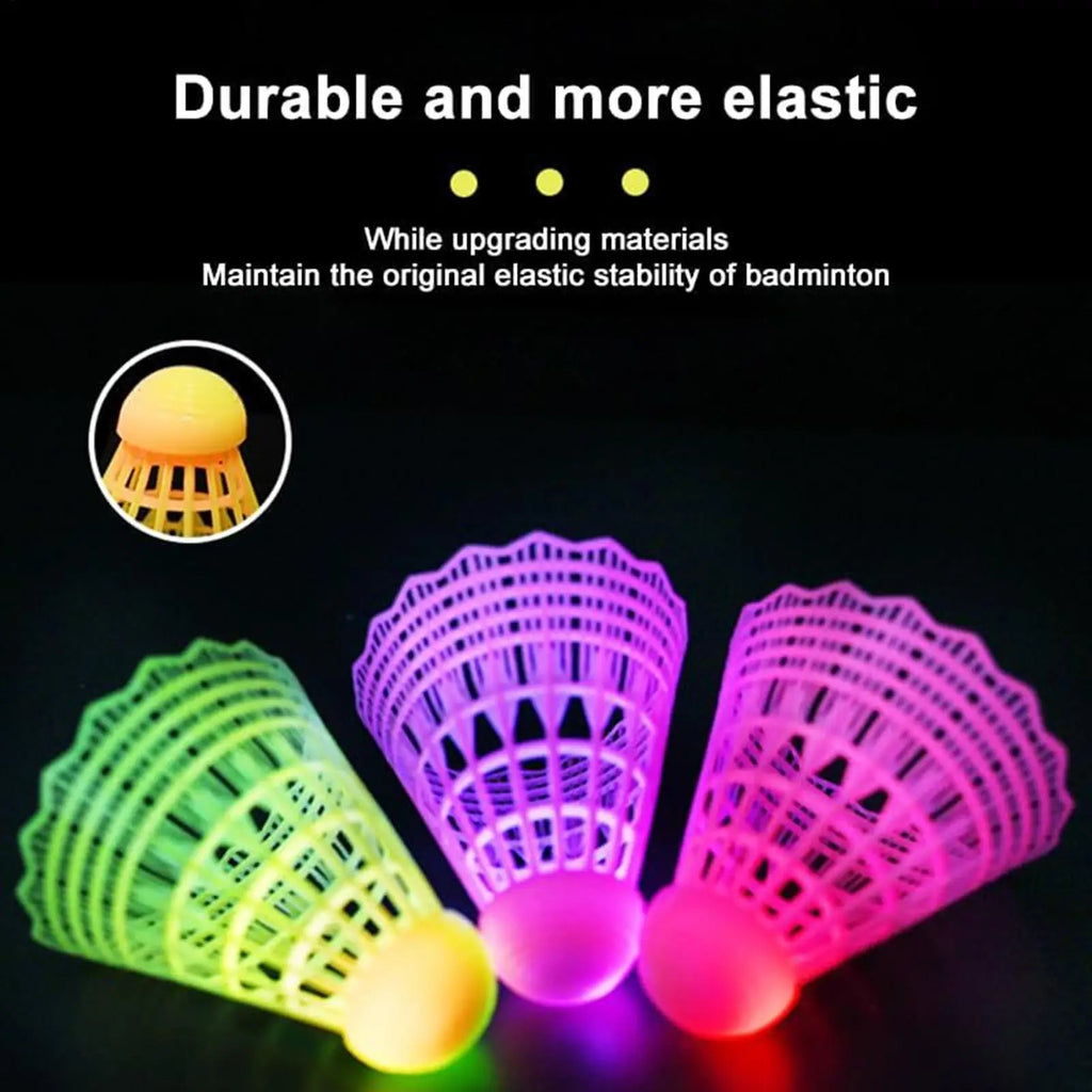 3-Pack Glow in the Dark LED Badminton Shuttlecocks | Nylon Set LED Shuttlecock Set Axl