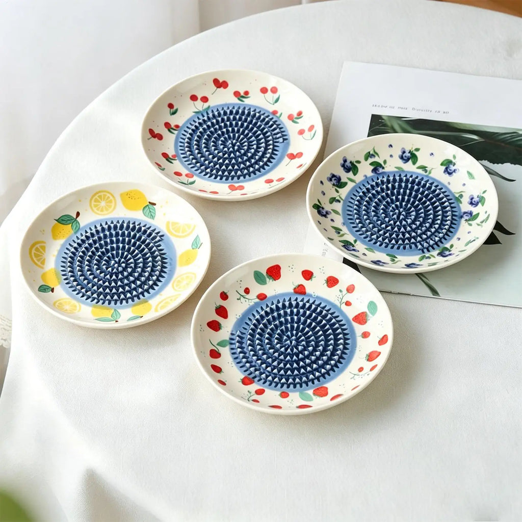 Ceramic Garlic Grater Plate – Manual Ginger, Cheese & Fruit Grater Ceramic Grater Plate Axl