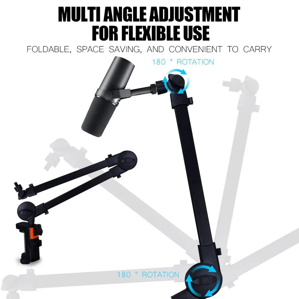 360° Desk Microphone Boom Arm Stand – Gaming & Studio Microphone Boom Arm Axl