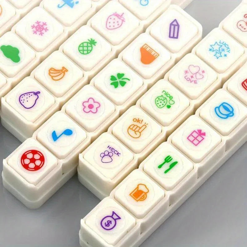 Kawaii Self-Ink Reward Stamps – 6 Designs Kids Craft Seal Set Self-Ink Stamp Set Axl