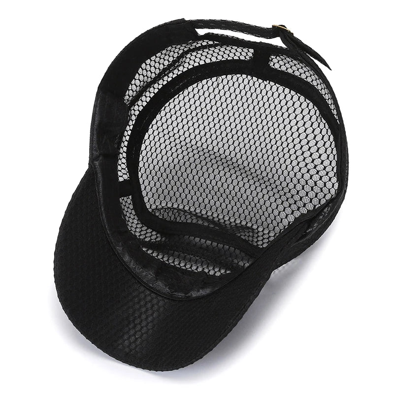 Men's Mesh Snapback Cap – Flat Top Breathable Trucker Hat Snapback Trucker Hat Axl
