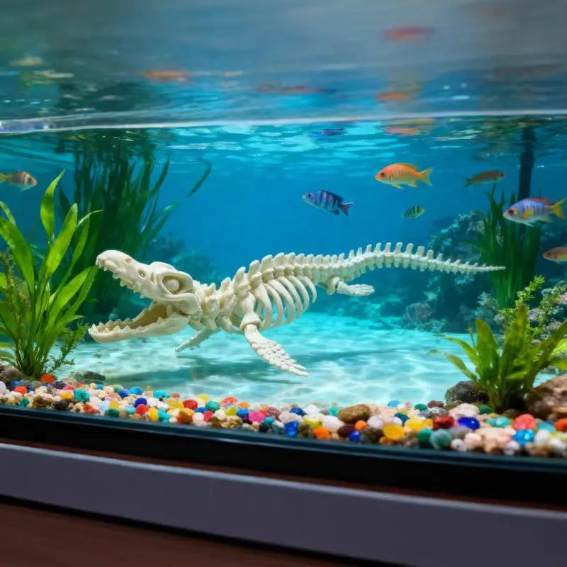 Mosasaurus Skeleton Aquarium Ornament – 20cm Fish Tank Decor Aquarium Ornament Axl