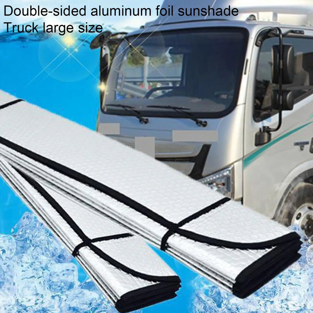 Aluminum Foil Truck Windshield Sun Shade – UV Block 220x80cm Windshield Sun Shade Axl 220x80cm
