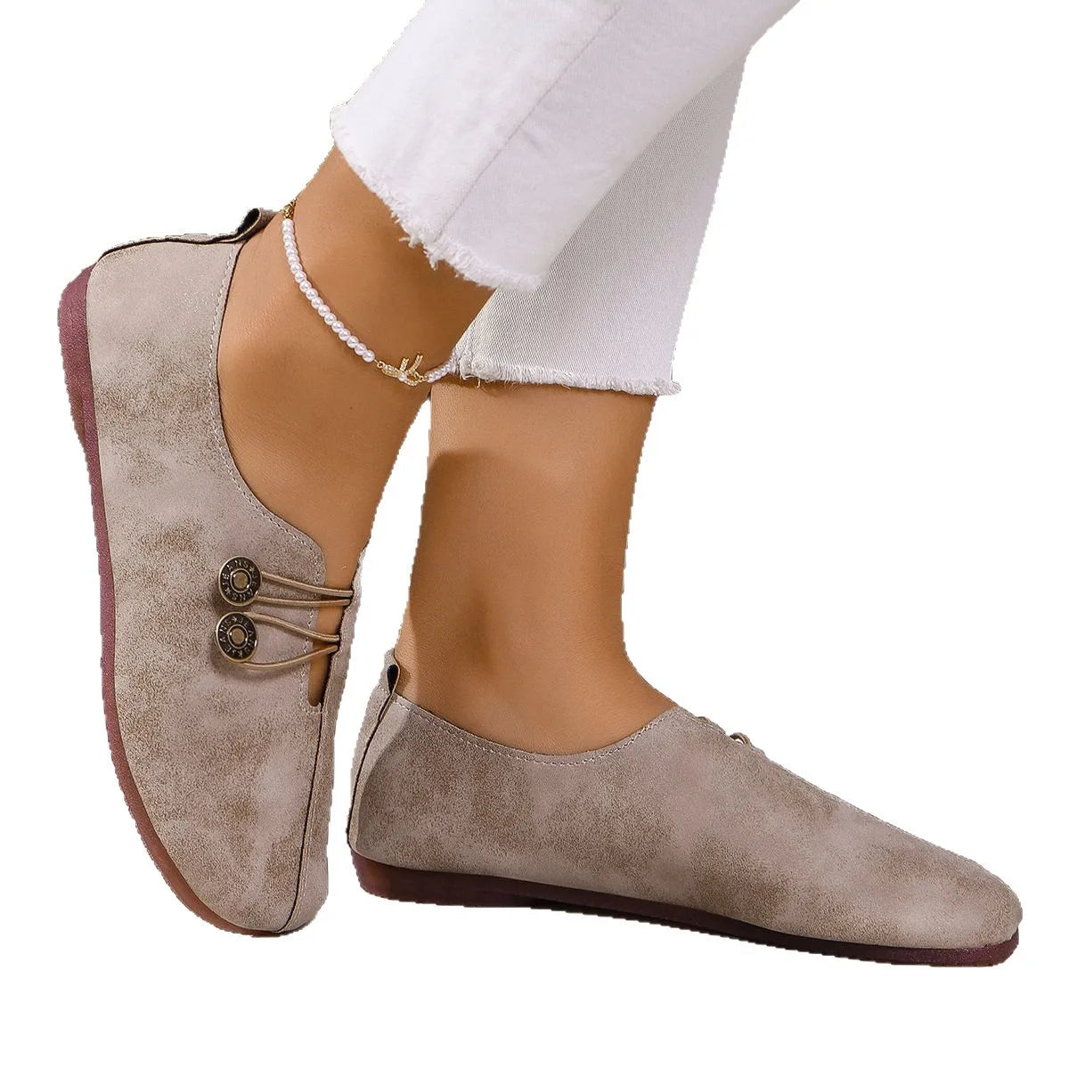 Women's Canvas Mary Jane Flats – Pointed Toe Casual Loafers Women's Flat Loafers Axl